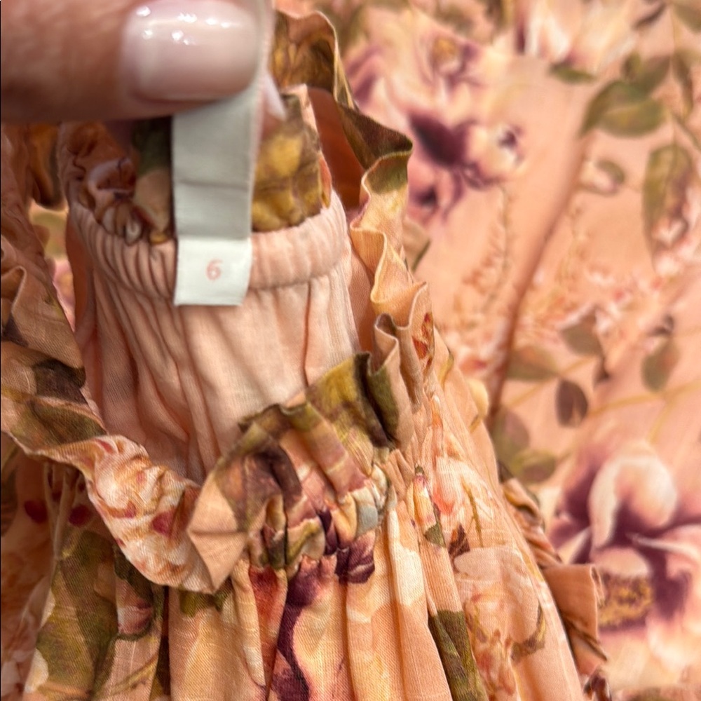 Zimmermann Peach Floral Kids Dress - Picture 4 of 5